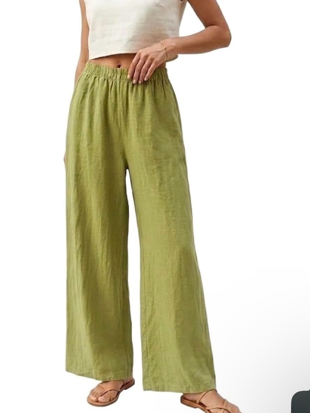 Luxury Linen Pants — High-Waisted with Elastic Waistband,